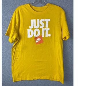 Nike Just Do It Yellow T Shirt Men's Size Medium Graphic Tee